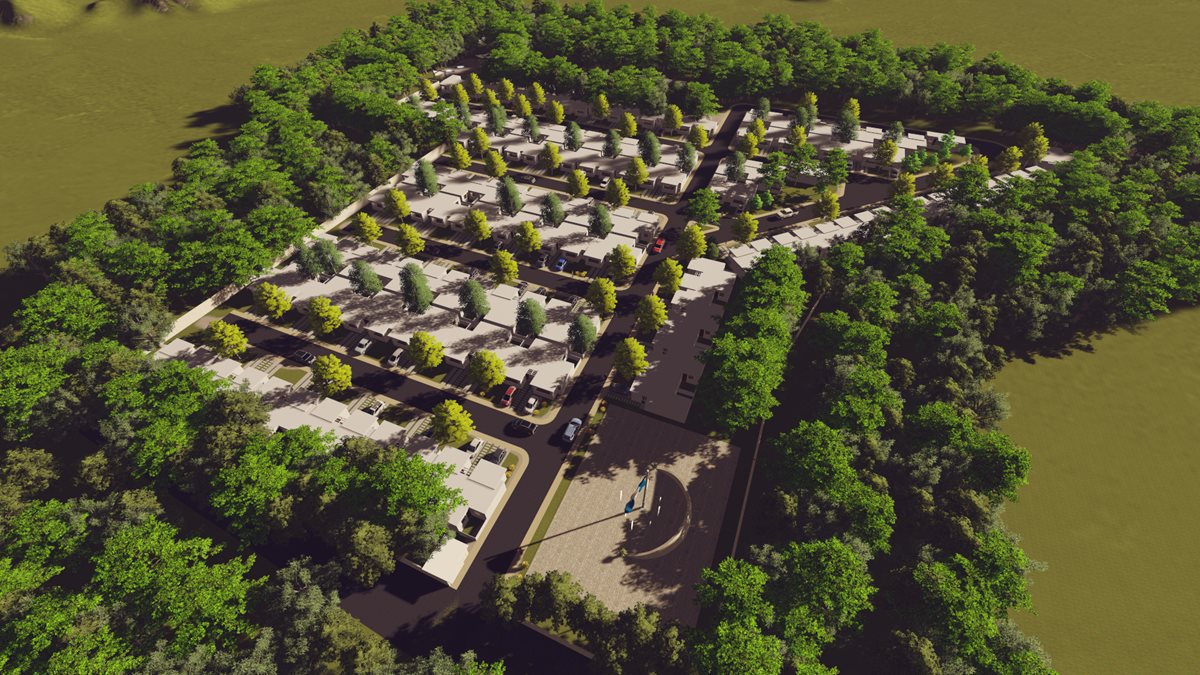 Diseño de la urbanización que se espera realizar para familias damnificadas de El Cambray 2. (Foto Prensa Libre: Hemeroteca PL)