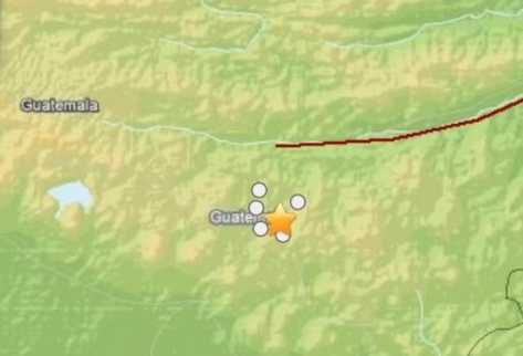 Un sismo de 5.8 grados fue sensible en el país, y tuvo su epicentro en San José Pinula, departamento de Guatemala. (Foto Prensa Libre: USGS)