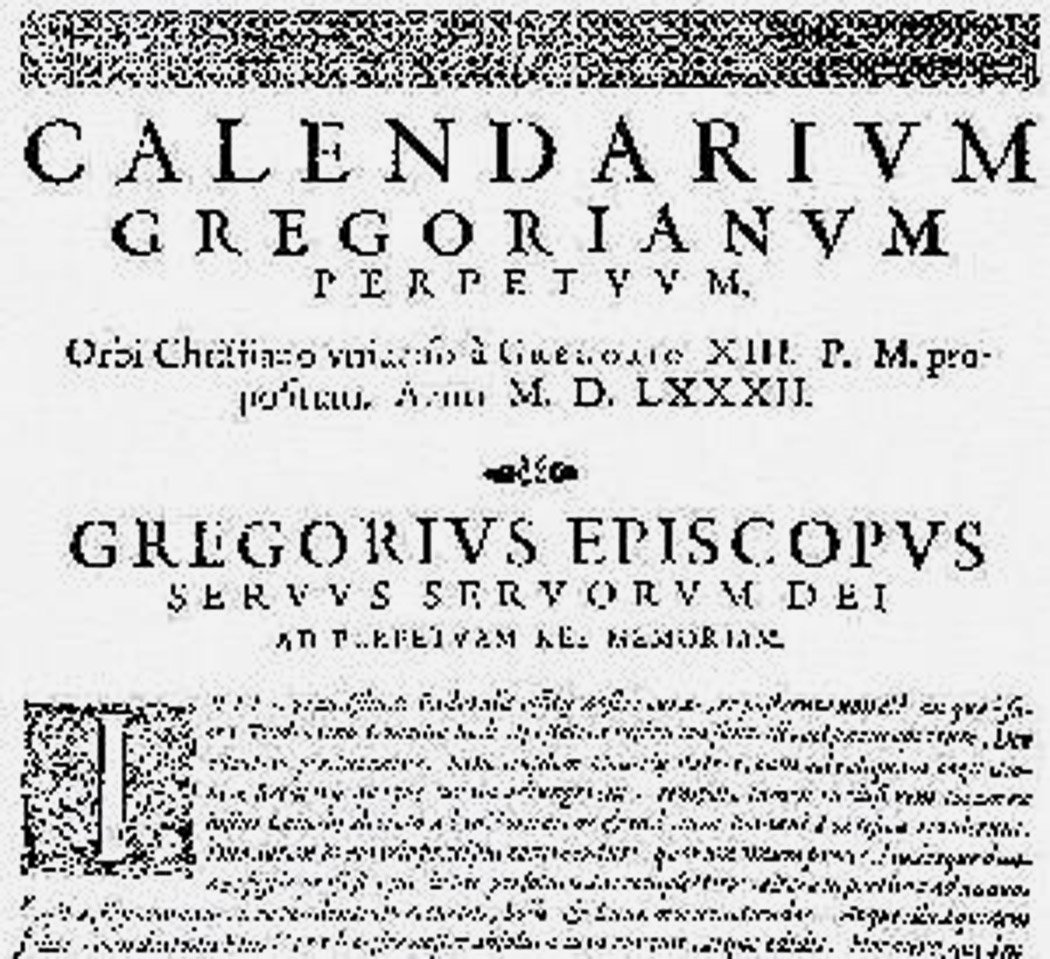 Bula Inter Gravissimas promulgada por el papa Gregorio XIII en 1582 para perfeccionar el calendario juliano. (Foto: Hemeroteca PL)