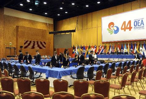 La 44 Asamblea General de la OEA, que tendrá lugar del martes al jueves en Paraguay.(Foto prensa Libre/AFP)