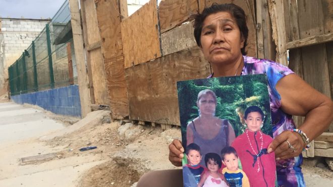 Marisela, la hija de Irma Vargas, desapareció en 2011 y se tuvo que hacer cargo de sus cuatro nietos. BBC MUNDO
