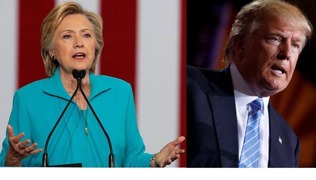 Hillary Clinton,(i) y Donald Trump, cancidatos presidenciales 2016.(Foto Prensa Libre:AFP).