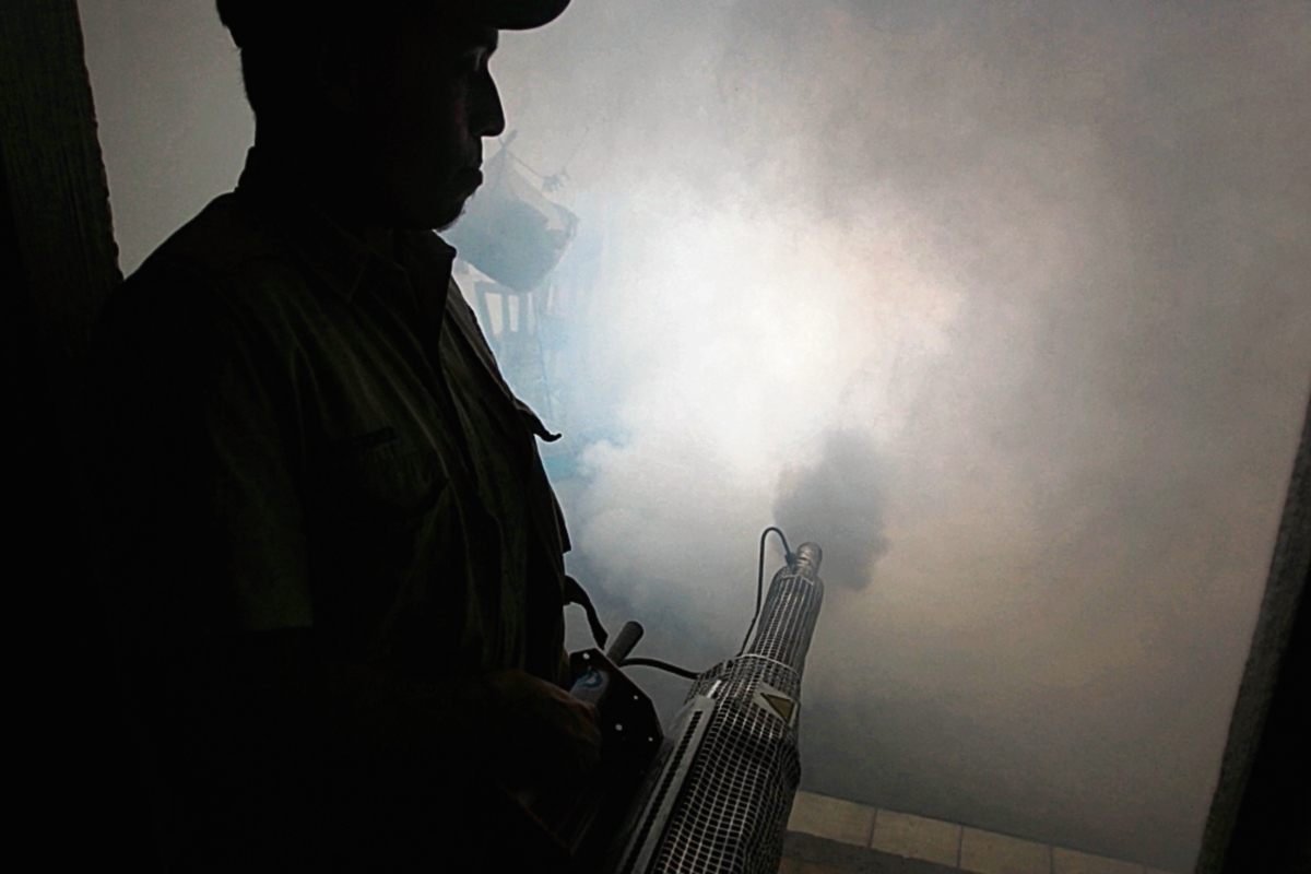 Entre las medidas para controlar la enfermedad, Salud coordina fumigaciones con las comunas. (Foto Prensa Libre: Esbin García)