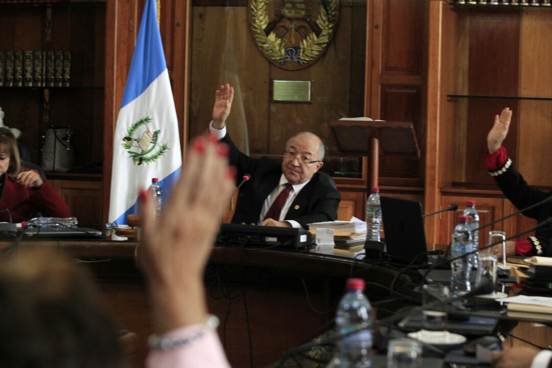 El pleno de magistrados intentó elegir a presidente en su cuarto intento fallido. (Foto Prensa Libre: Carlos Hernández)