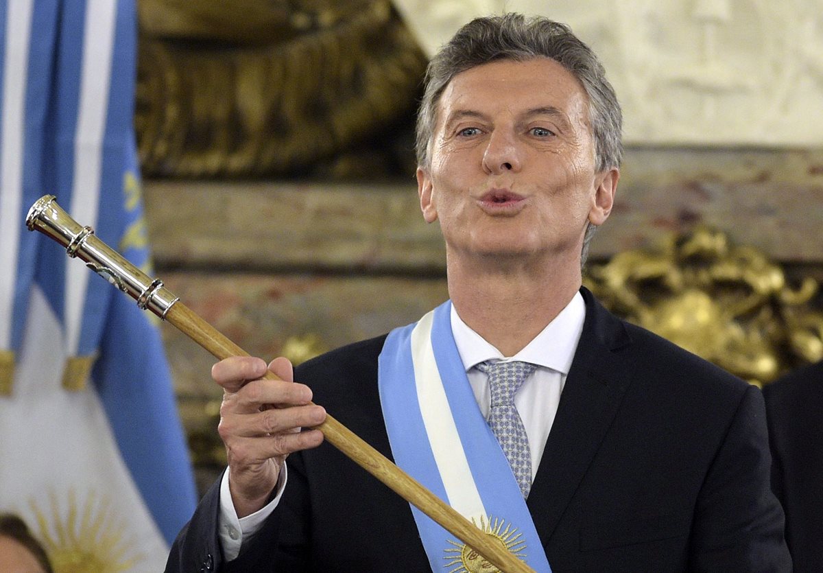 El presidente de Argentina, Mauricio Macri, el día de su toma de posesión al cargo, el 10 de diciembre del 2015. (Foto Prensa Libre: AFP).