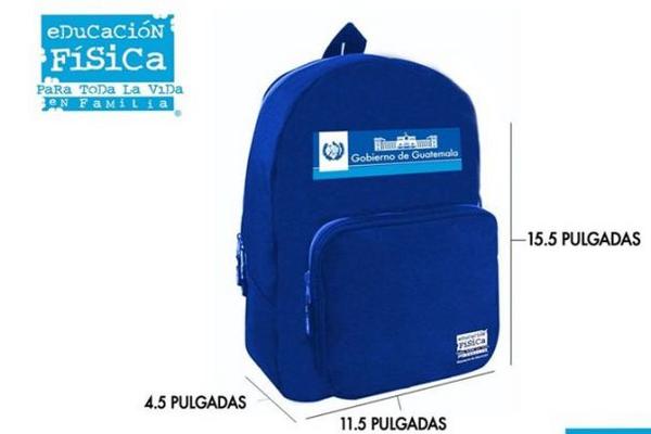 Diseño de las mochilas escolares que la Digef se prepara a adquirir. (Foto Prensa Libre: Bases de licitación en Guatecompras)