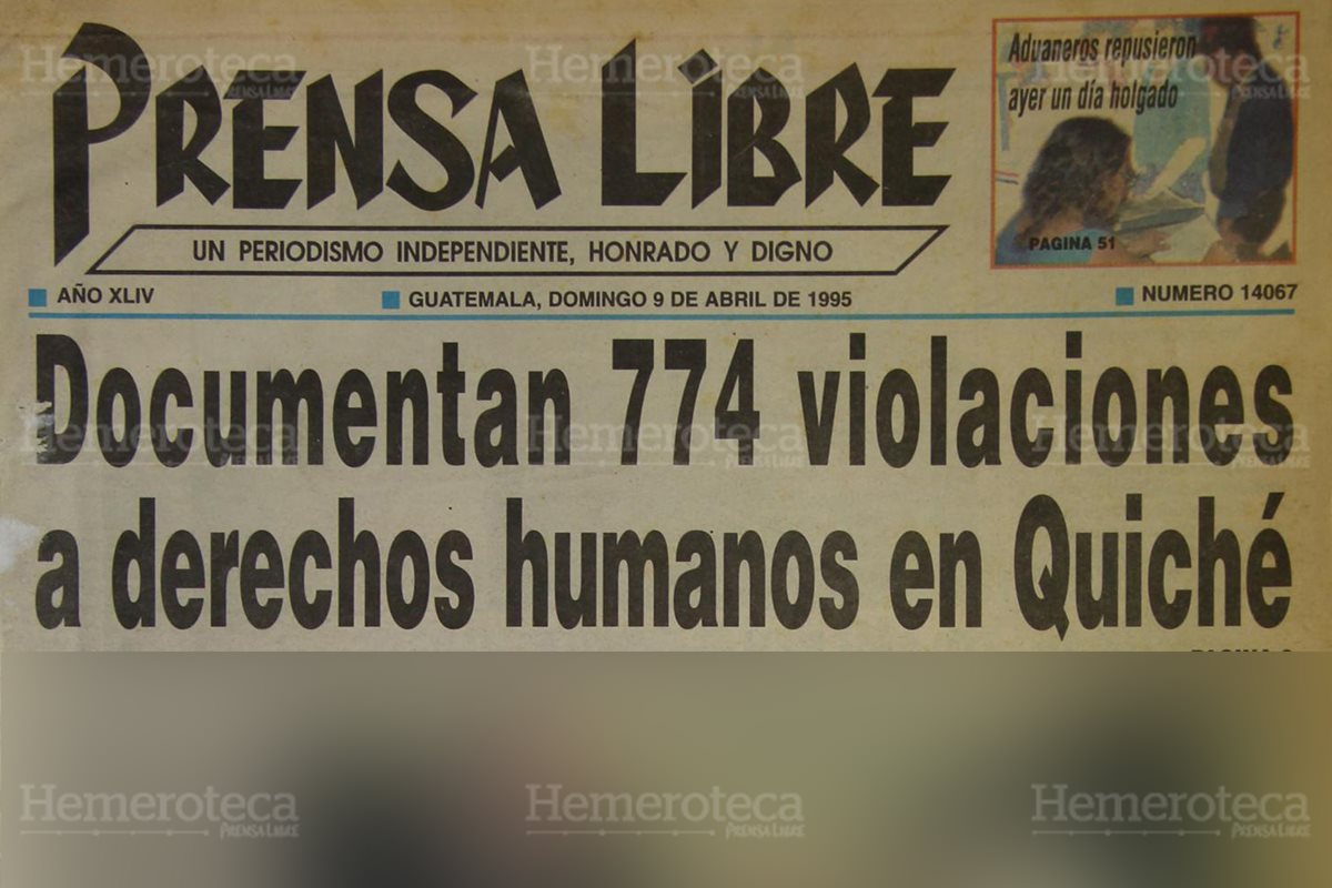 Portada de Prensa Libre del domingo 9 de abril de 1995. (Foto: Hemeroteca PL).