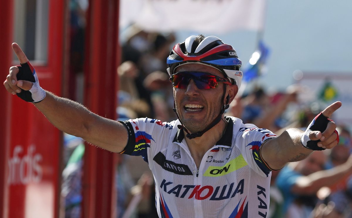 El español Joaquim Purito Rodríguez, ganó la etapa 15 de la Vuelta a España. (Foto Prensa Libre: EFE)