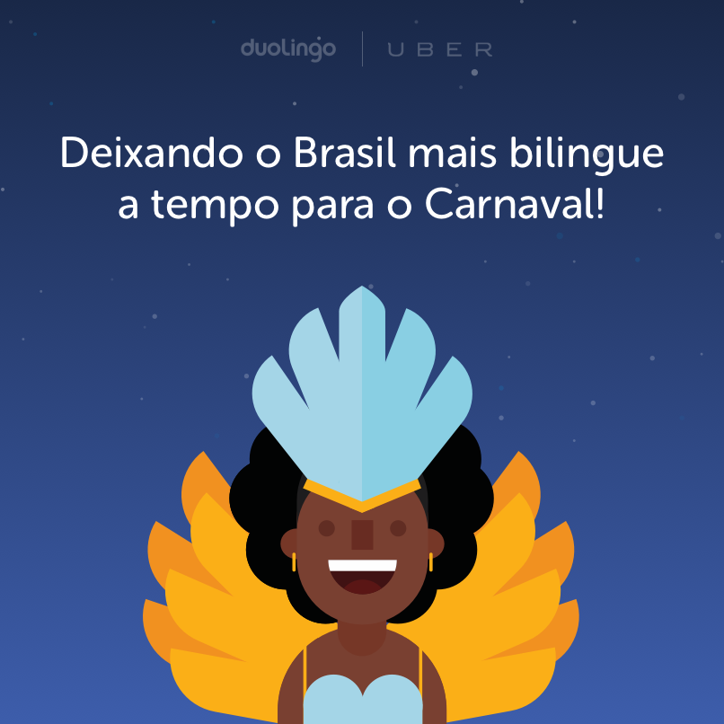 UberENGLISH llega a tiempo para el Carnaval (Foto Prensa Libre: Duolingo).