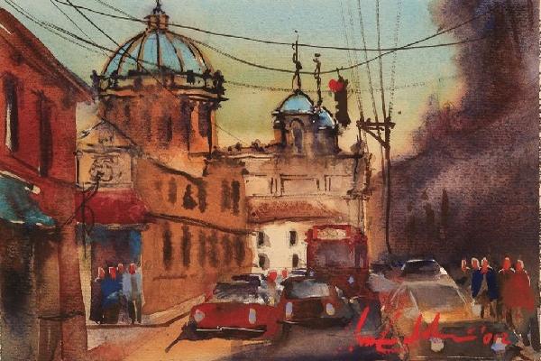 Cúpula de Catedral,  pieza de Juan Carlos Calderón. (Foto Prensa Libre: Fundación Rozas - Botrán) 