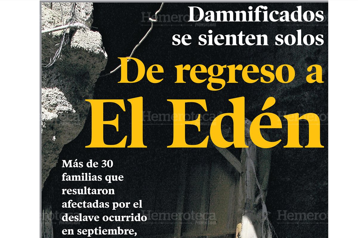 18/11/2007 Portada de Prensa Libre sobre tragedia en colonia El Edén, zona 5.(Foto: Hemeroteca PL)