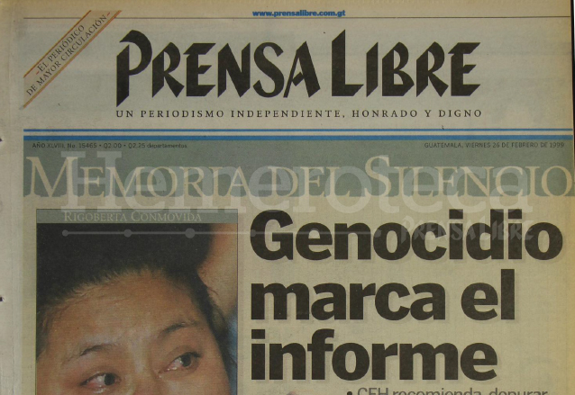 Titular de Prensa Libre del 26 de febrero de 1999. (Foto: Hemeroteca PL)