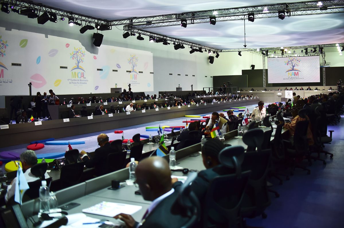 Vista general de la inauguración de la Cumbre del Noal que se celebre en Venezuela. (Foto Prensa Libre: AFP).