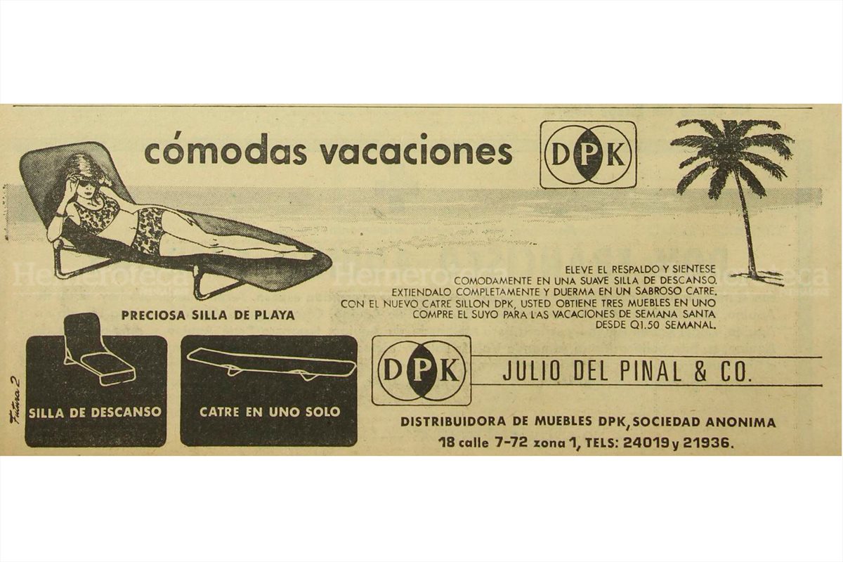 Muebles para el verano promocionados en abril de 1968. (Foto: Hemeroteca PL)