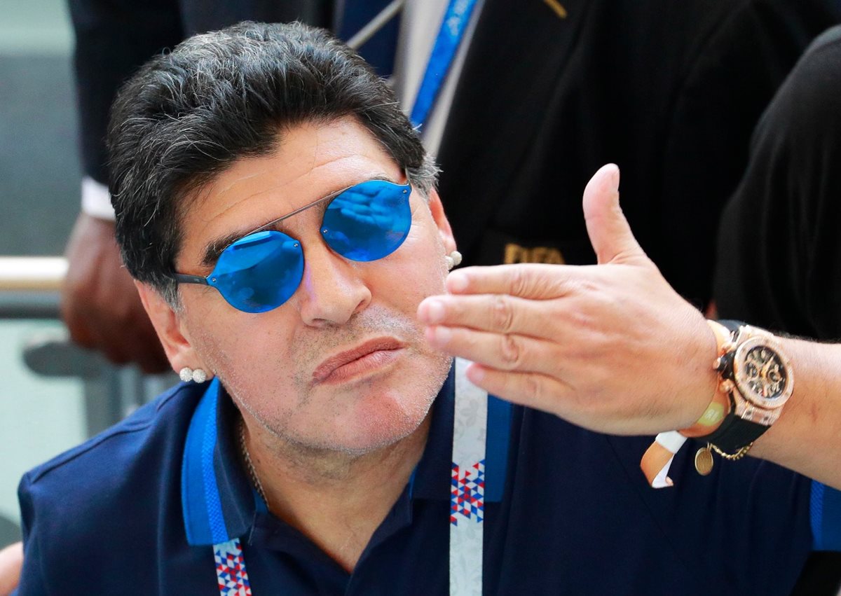 Maradona a causado polémica en el mundial de Rusia 2018. (Foto Prensa Libre: EFE)
