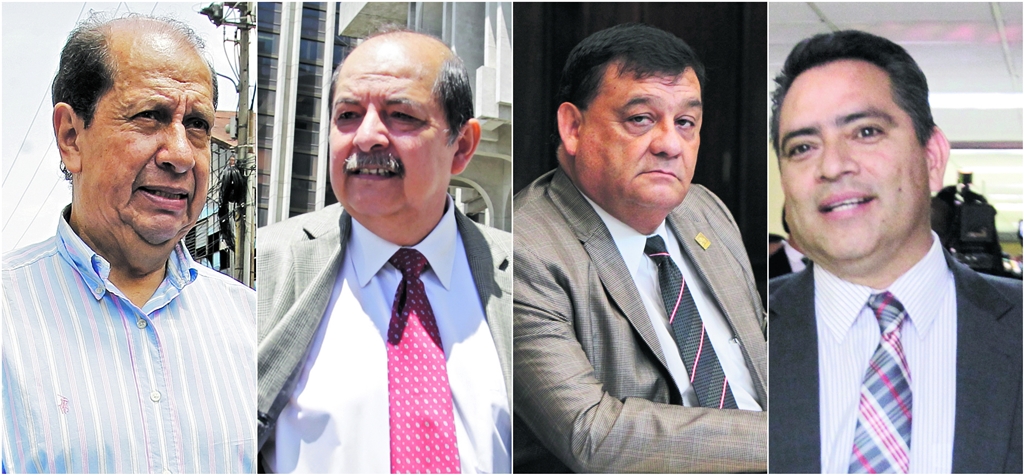 Los tres exdiputados integraron la Junta Directiva del Congreso en el periodo 2014-2015. -i- exdirector General del Legislativo.(Foto Prensa LIbre: Hemeroteca PL)