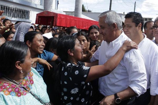 Pérez Molina, captado durante su visita a Salamá, Baja Verapaz.