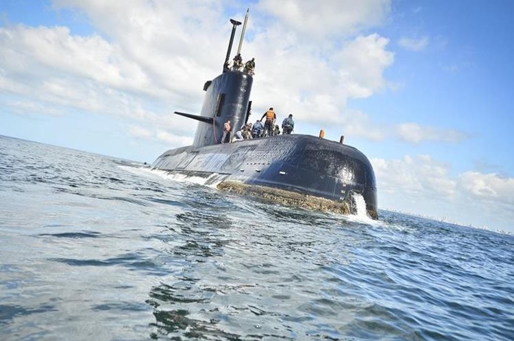 La Armada Argentina difundió esta imagen del submarino desaparecido en el Atlántico Sur. (Foto Prensa Libre: EFE)