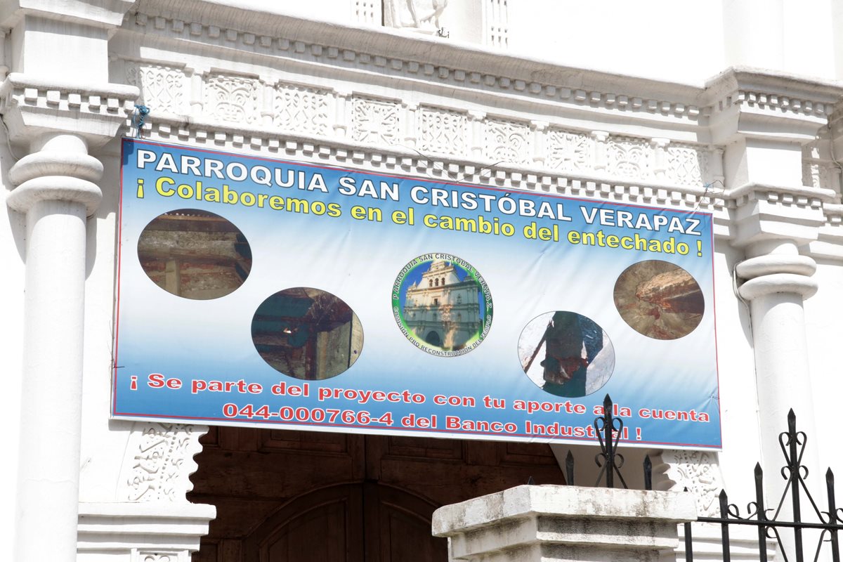 Comité recauda fondos para terminar la reconstrucción del templo. (Foto Prensa Libre: Eduardo Sam Chun)
