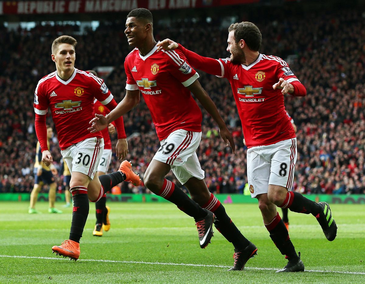 Marcus fue la figura para el Man. U en el triunfo contra el Arsenal. (Foto Prensa Libre: EFE)