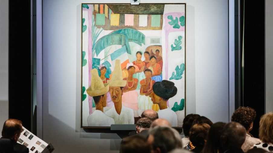 El cuadro "Los Rivales" de Diego Rivera pertenecía a la colección privada de los millonarios David y Peggy Rockefeller. EPA