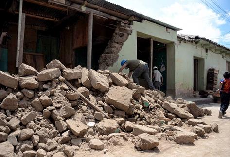 Vivienda afectada en San Marcos (Foto Prensa Libre)