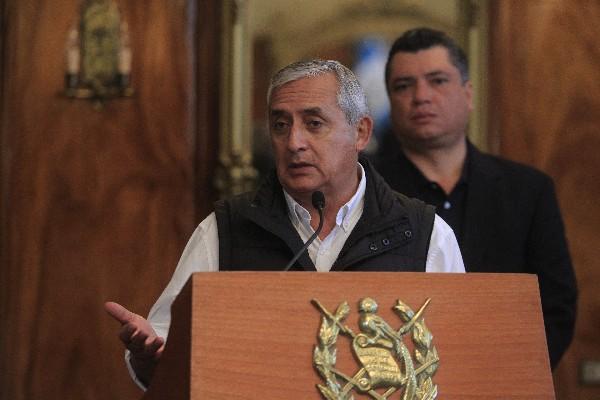 Otto Pérez Molina, afronta un posible paro del sector privado debido a la aprobación del presupuesto 2015. (Foto Prensa Libre: E. Barcian)<br _mce_bogus="1"/>