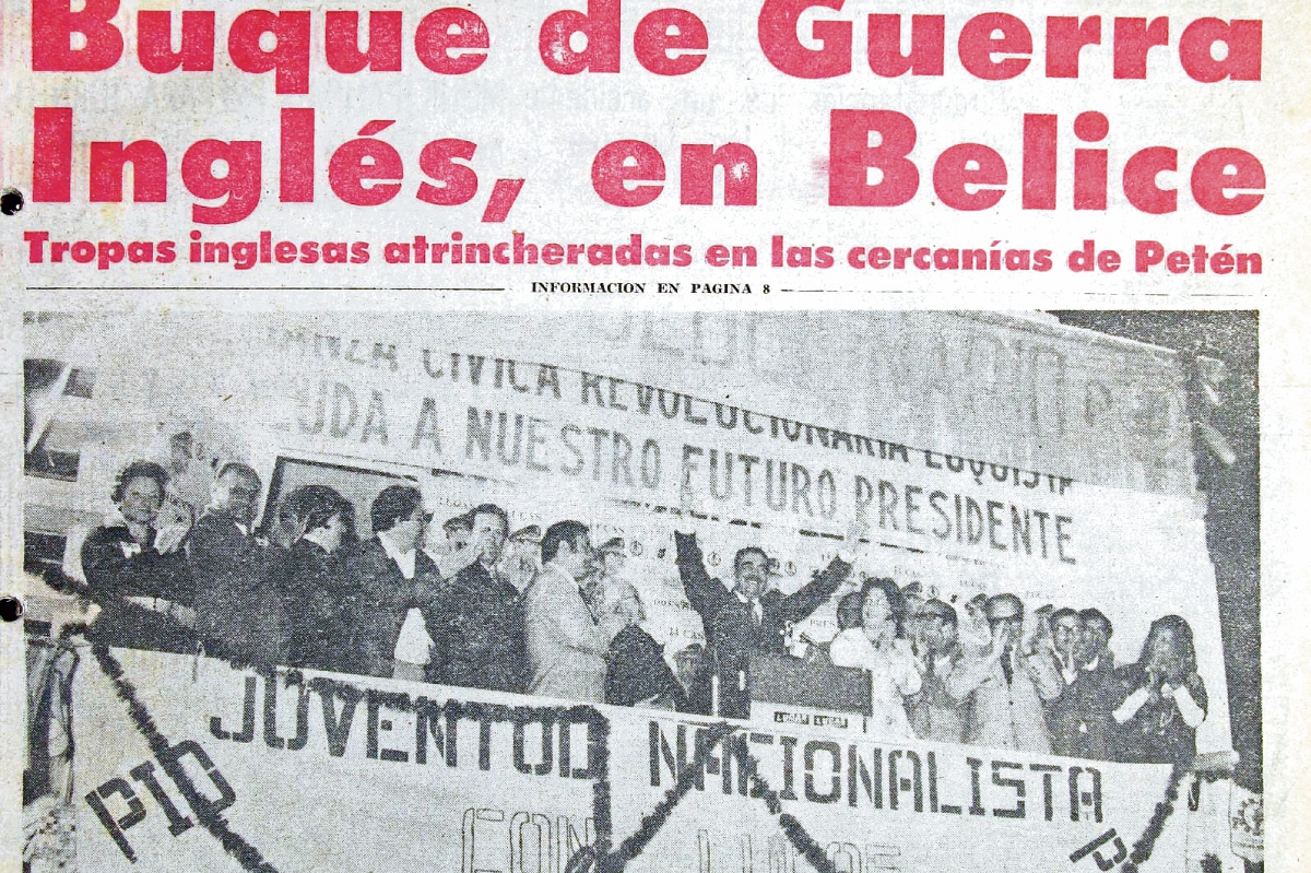 Un buque de la armada Inglesa es fondeado frente a las costas de Belice donde tropas Britanicas son acantonadas ante una invacion de Guatemaltecos.Foto Hemeroteca PL