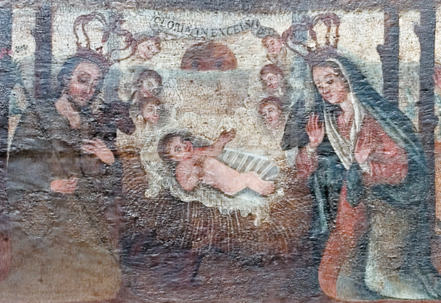 Óleo sobre madera, finales del siglo XVIII ubicado en la Iglesia de San Juan el Obispo, Antigua Guatemala. (Foto: Hemeroteca PL)