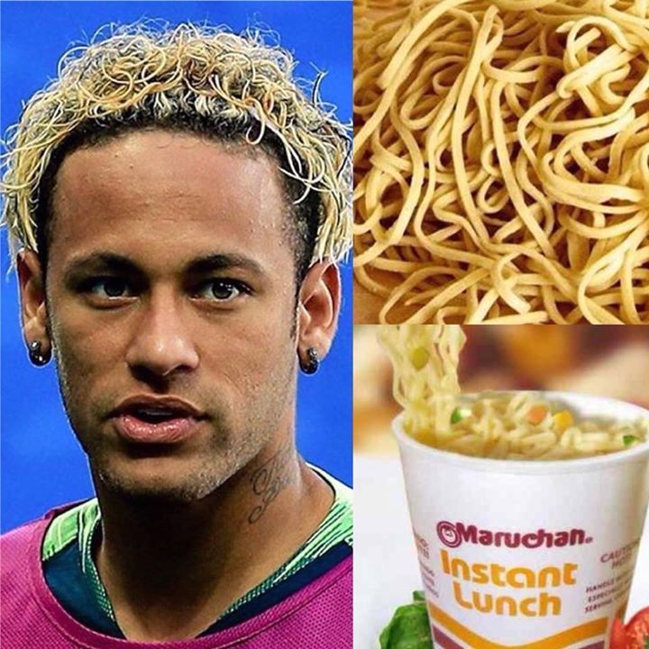 El estilo de peinado de Neymar fue comparado con los fideos de las sopas caseras. (Foto Prensa Libre: Redes Sociales)