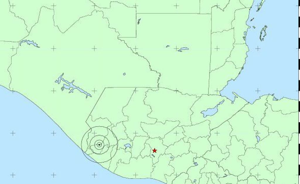 Mapa muestra epicentro del sismo registrado este jueves. (Foto Prensa Libre: Insivumeh)