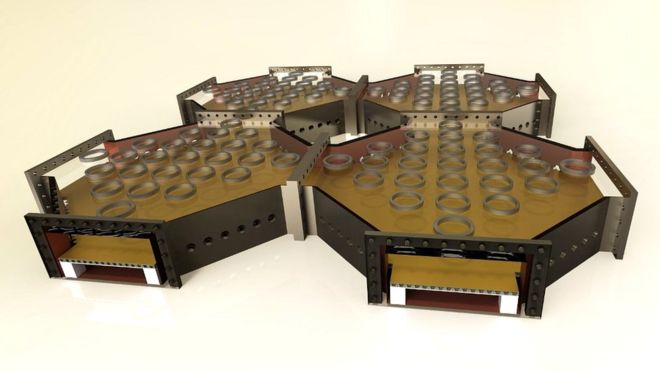 El plano de una computadora cuántica basado en un proyecto modular de gran escala. (ION QUANTUM TECH GROUP, UNI SUSSEX)