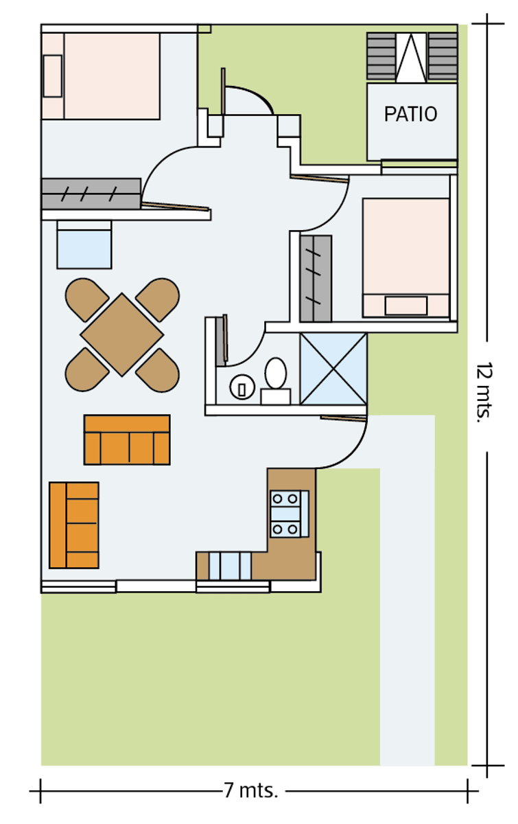 Esta es la destribución de los ambientes en las casas que se construirán para los damnificados.