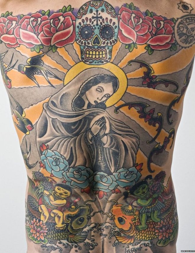 Tim Steiner aceptó que le hicieran el tatuaje hace más de 10 años. WIM DELVOYE