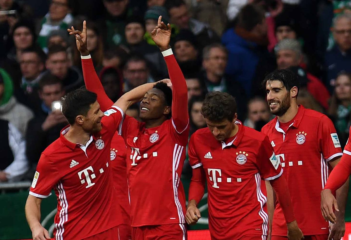 David Alaba fue uno de los anotadores para el Bayern esta tarde. (Foto Prensa Libre: AFP)