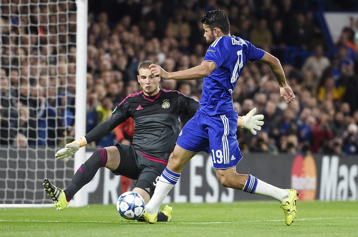 Diego Costa fue letal en el partido contra el Maccabi Tel Aviv en la Champions League. (Foto Prensa Libre: EFE)