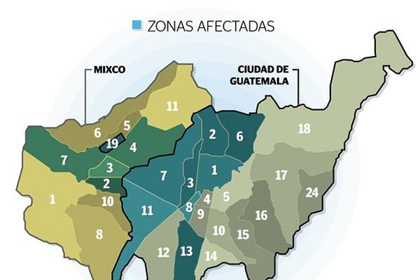 Estas son las zonas y áreas de la capital donde el servicio de agua será irregular. (Infografía: Julio Lago)