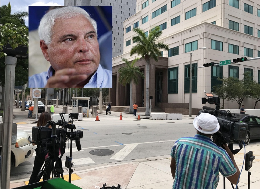 Tribunal federal de Miami donde Ricardo Martinelli (izquierda) compareció. (EFE).