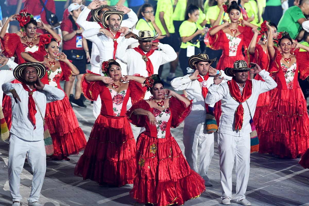 El baile estuvo presente en la clausura de Barranquilla 2018. (Foto Prensa Libre: AFP)