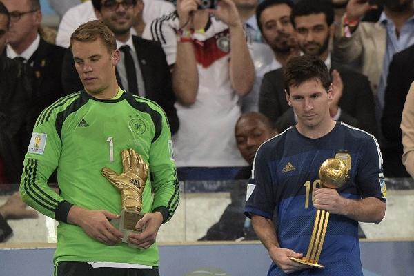 Lionel Messi recibió el premio a mejor jugador del Mundial de Brasil 2014. (Foto Prensa Libre: AFP)