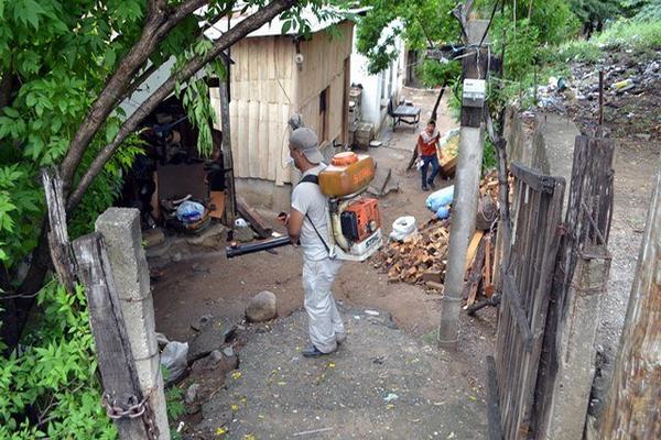 La proliferación  del mosquito transmisor del  dengue  y de  chikungunya provoca temor  en El Progreso, por lo que se  fumigan zonas de riesgo. (Foto Prensa Libre: Hugo Oliva)