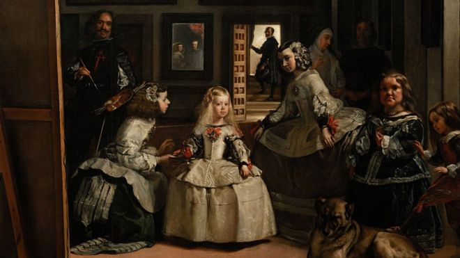 Velázquez pintó a la infanta Margarita rodeada de sus sirvientas.
