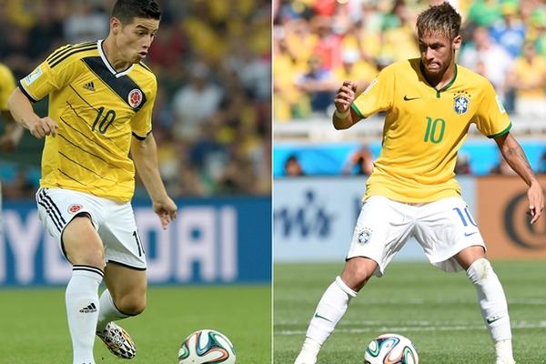 Brasil y Colombia también deparará un duelo entre Neymar y James Rodríguez. (Foto Prensa Libre: AFP)