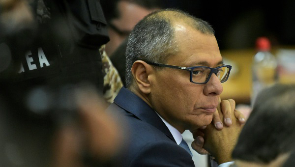 El vicepresidente de Ecuador, Jorge Glas, fue condenado en diciembre de 2017 a seis años de prisión por su participación en la trama de corrupción con Odebrecht. (Foto Prensa Libre: EFE)