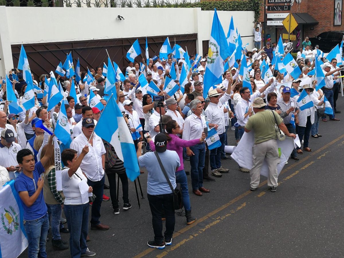 Con manifestación exigen el retiro del Comisionado de la Cicig, Iván Velásquez, del país. (Foto, Prensa Libre: Óscar Rivas).