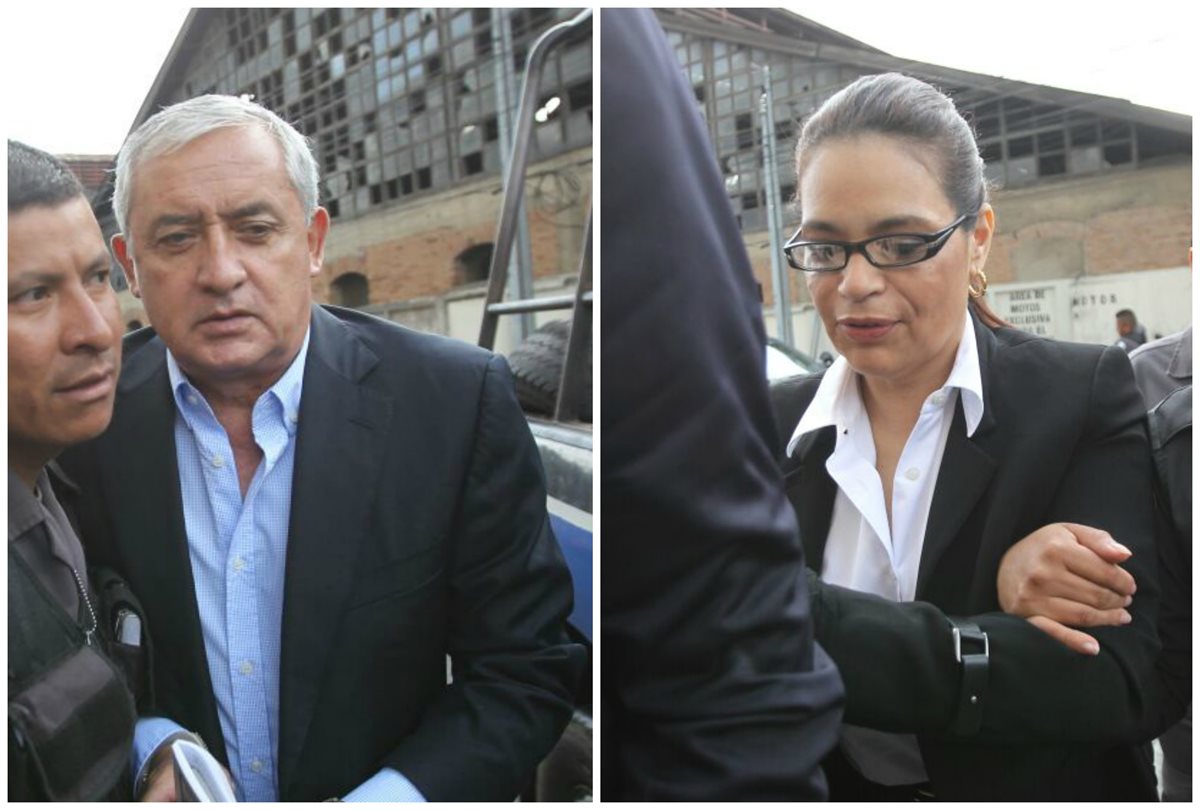 Otto Pérez Molina y Roxana Baldetti llegan a la Torre de Tribunales. (Foto Prensa Libre: Érick Ávila)