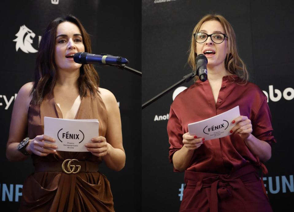 Las actrices Ana de la Reguera y Marina de Tavira fueron las encargadas de conducir el evento en el que se anunciaron los nominados (Foto Prensa Libre: EFE).