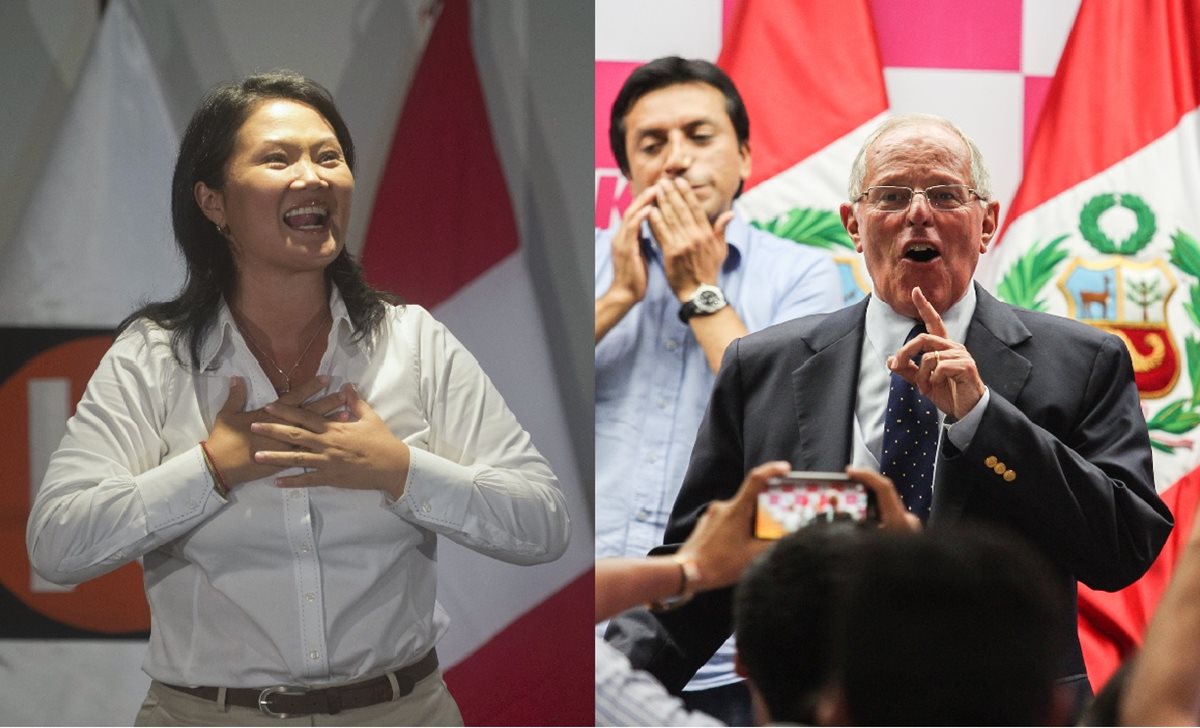 Keiko Fujimori y Pedro Pablo Kuczynski irán a una segunda vuelta presidencial en junio.(AFP).