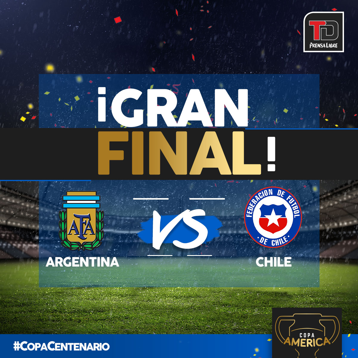 Argentina y Chile reeditan la final de la Copa América 2015. (Foto Prensa Libre: TodoDeportes)