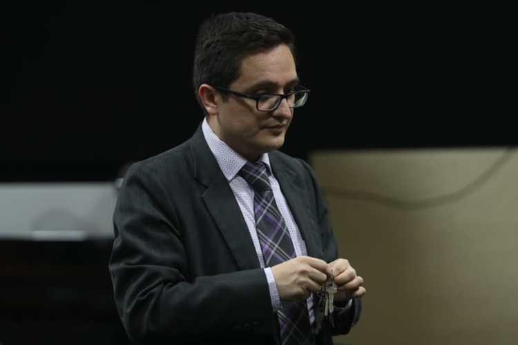 Juan Francisco Sandoval, jefe de la Fiscalía Especial Contra la Impunidad, FECI, estuvo presente en la sentencia.